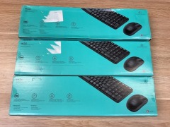 3 x Logitech MK220 Wireless Keyboard and Mouse Combo 920-003235(MK22 - 3