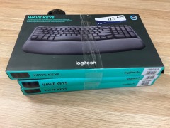 3 x Logitech Wave Keys Wireless Ergonomic Keyboard Graphite 920-012281 - 5