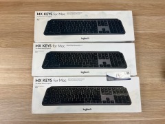 3 x Logitech MX Keys Wireless Illuminated Keyboard for Mac920-009560 - 2