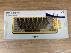 Logitech POP Keys Wireless Mechanical Emoji Keyboard - Blast Yellow 920-010577 - 2