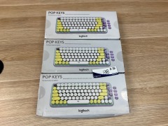 3 x Logitech POP Keys Wireless Mechanical Emoji Keyboard - Daydream Mint 920-010578 - 2