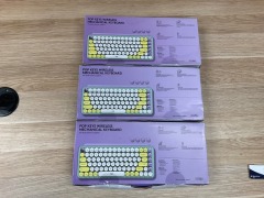 3 x Logitech POP Keys Wireless Mechanical Emoji Keyboard - Daydream Mint 920-010578 - 3