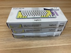 3 x Logitech POP Keys Wireless Mechanical Emoji Keyboard - Daydream Mint 920-010578 - 6