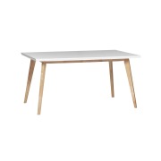 1 x Frankie Dining Table 1500 - White top/ Oak legs