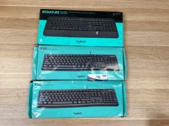 Bundle of 1 x Logitech Signature K650 Wireless Keyboard - Graphite and 2 x Logitech K120 Keyboard