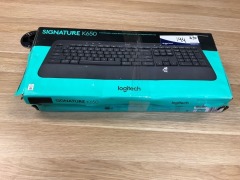Bundle of 1 x Logitech Signature K650 Wireless Keyboard - Graphite and 2 x Logitech K120 Keyboard - 7