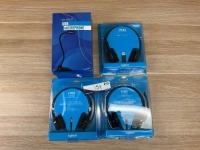 Bundle Of 1 x High Fidelity USB Microphone, 2 x Logitech H151 Stereo Headset, and 1 x Logitech H340 USB Headset, Black