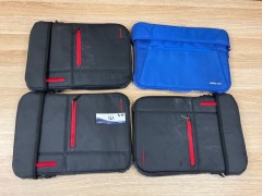 Bundle of 3 x SwissTech 13-inch - 14-inch Firewall Laptop Slip Case - Black/RedST-23513-AR and 1 x SwissTech 13-inch - 14-inch Slim Brief Blue