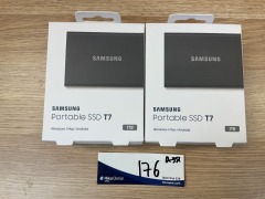 2 x Samsung T7 USB 3.2 1TB Portable SSD - Titan Grey MU-PC1T0T/WW - 2