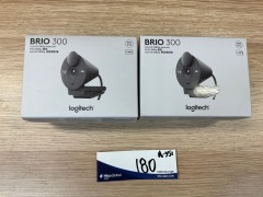 2 x Logitech Brio 300 Full HD Webcam with Privacy Shutter - Graphite 960-001437 - 2