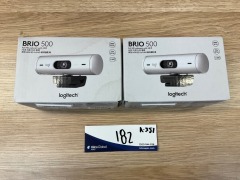 2 x Logitech Brio 500 Full HD Webcam - Off White 960-001429 - 2