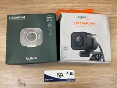 2 x Logitech Streamcam Full HD with USB-C Webcam - 1 x Graphite and 1 x Off White - 2