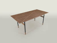 1 x Brasilia Rectangle Dining Table - Natural Ash/Brass
