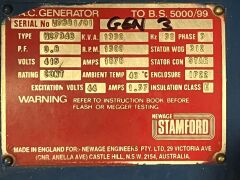 Stamford Generators 1250kVA Standby Diesel Genset - 2