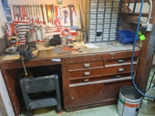 Timber Bench with 4 Drawers