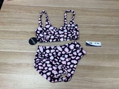 Infamous Swim Pink and black bikini Small