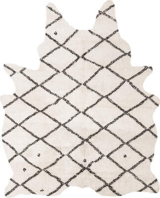 1 x Diamond and Dot Rug - White/Black