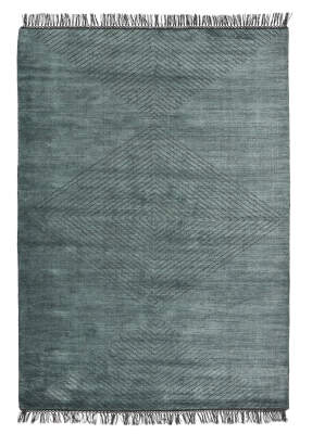 1 x Finestra Handmade Rug - Petrol Green/Grey