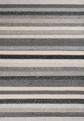 1 x Mariko Wool Rug - Grey Stripe