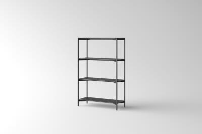 1 x Tana Display Shelves - 4 Tiers - Black