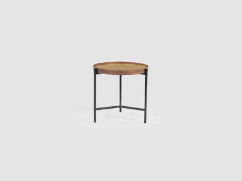 2 x Del Mar Tray Side Tables - Black + Gold