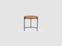 2 x Del Mar Tray Side Tables - Black + Gold