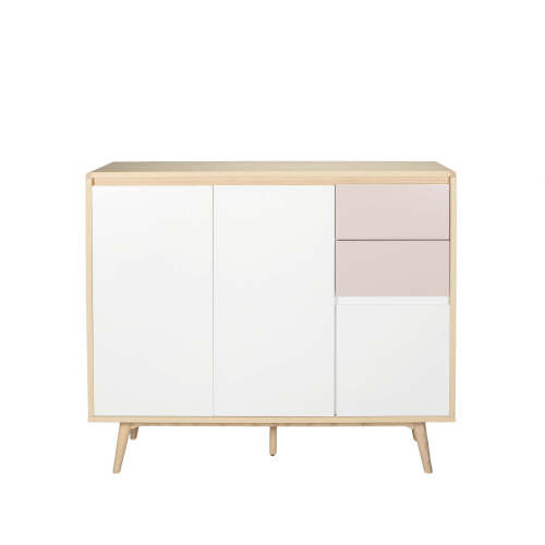 2 x Leilani Tall Sideboards - Pink/White/Natural