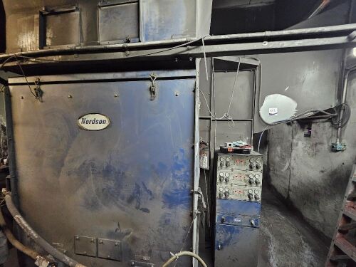 Black Powder Coat Room including&nbsp;Nordson 6 gun powder coating system