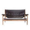 1 x Hugo Leather Two Seater Sofa - Black