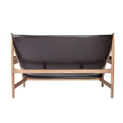 1 x Hugo Leather Two Seater Sofa - Black - 3