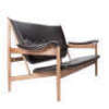 1 x Hugo Leather Two Seater Sofa - Black - 2