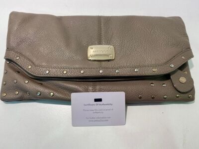One used original Jimmy Choo leather handbag with certificate of authenticity.