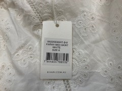 Kivari Farah Midi Skirt White - Size 8 - 2