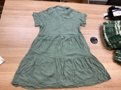 Yours Truly Little Paradise Mini Dress Sage - Size 12 - 2