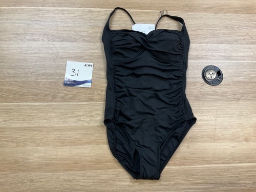 Seafolly Swimsuit Black - Size 16 - Bust 102cm - Waist 82cm - Hips 112cm