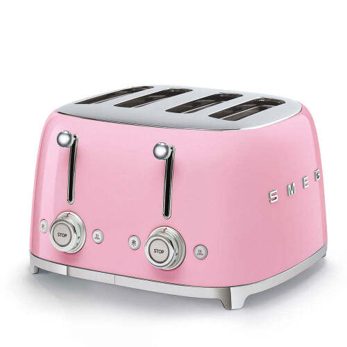 Smeg 50s Style 4-Slot Toaster Pink TSF03PKAU