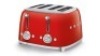 Smeg 50's Retro Style 4 Slot Wide Toaster - Red TSF03RDAU