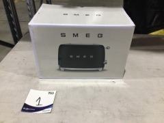 Smeg Retro 50's Style 2 Slice Toaster Matte Black TSF01BLMAU - 2