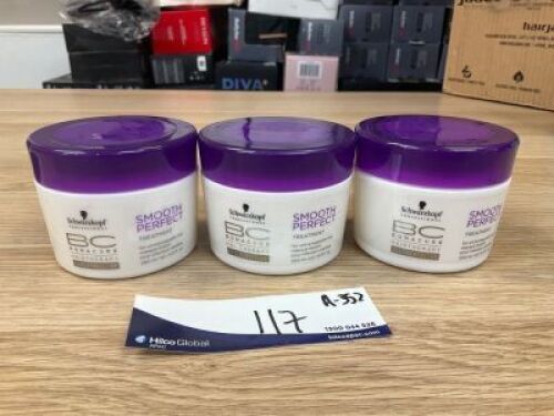 Bundle of 3 x Schwarzkopf Professional Bc Smooth Perfect Treatment 200ml