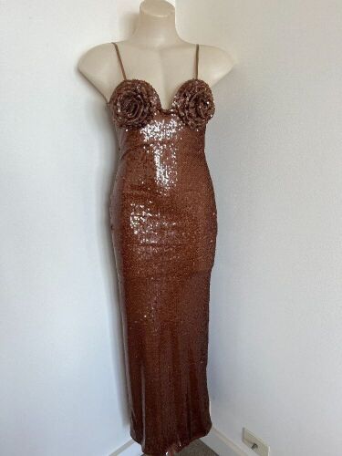 Magda Butrym Brown Sequin Dress Size Small