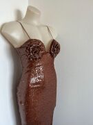 Magda Butrym Brown Sequin Dress Size Small - 2