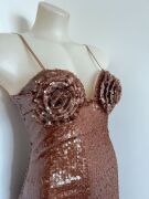 Magda Butrym Brown Sequin Dress Size Small - 3