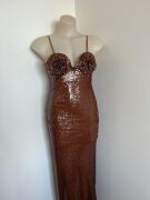Magda Butrym Brown Sequin Dress Size Small - 4