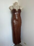Magda Butrym Brown Sequin Dress Size Small - 5