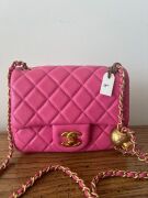 Chanel Pink Lambskin Pearl Crush Bag