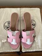 Pink Hermes Oasis Sandal, size 37