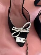 Amina Muaddi Rosie Peep Toe Crystal Embellished Mules, size 38 - 2