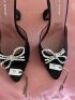Amina Muaddi Rosie Peep Toe Crystal Embellished Mules, size 38 - 3