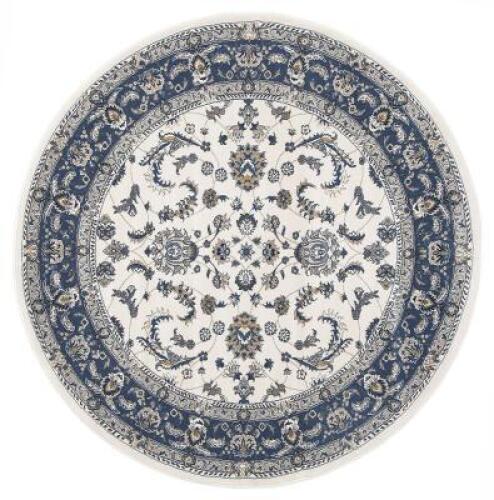 Palace 20 White Blue 150x150cm Round Rug