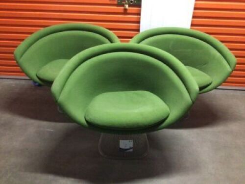 3 x Knoll Eu Platner Lounge Chairs (Green)
